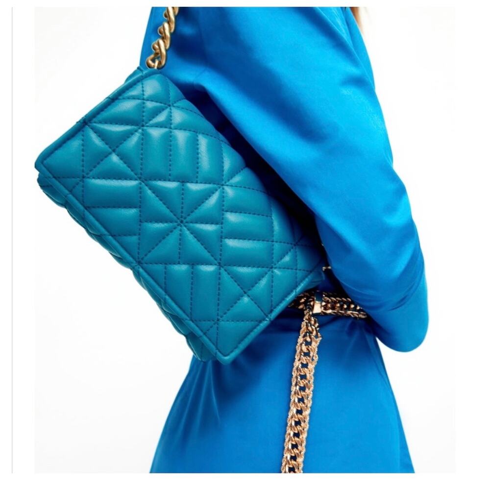 ZARA Quilted Chain Shoulder Bag Purse - Picture 1 of 12